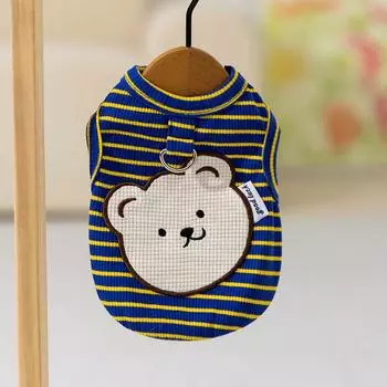 Spring and summer new teddy bear small dog two-legged vest thin breathable cat pet dog dog clothing XS (recommended weight 1-1.5 kg)