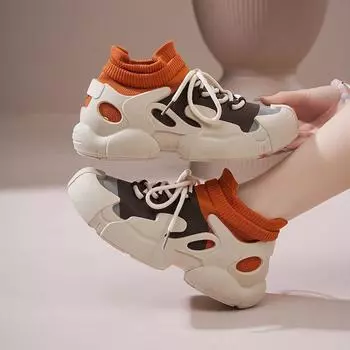 Spring And Summer New Trend Single Shoes Dopamine Comfortable Casual Shoes Thick Soled Height Increasing Sports Shoes 35