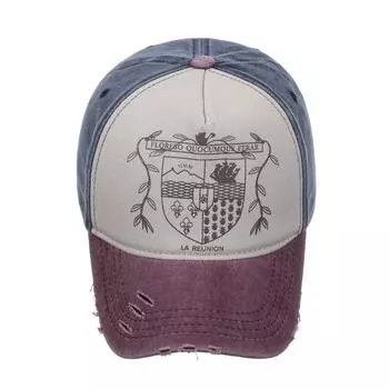 Spring and summer new washed contrasting color printed baseball cap cap cap sun hat sun hat Adjustable чёрный