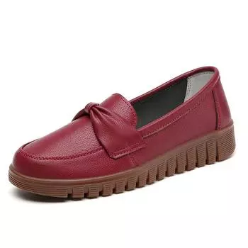 Spring and summer new women s flat shoes work flat casual sports shoes cowhide soft loafers Breathable mother shoes 35-44 35