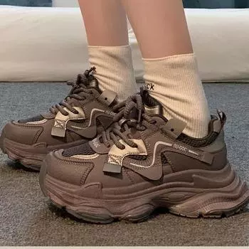 Spring and summer new women s shoes platform-soled college-style muffin-soled sports single shoes fashionable little white shoes Forrest Gump traini 35