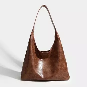 Spring and Summer Niche Design, Simple Tote Bag, Large Capacity, Laid-back Style, Single-shoulder Commuting Women s Bag коричневый