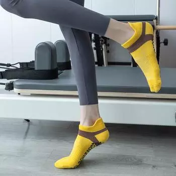 Spring and Summer Non-Slip Yoga Socks Women s Sports Casual Fitness Socks Sweat-Absorbent Pilates Socks Silicone Non-Slip Socks NY009-yellow