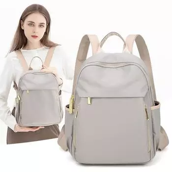 Spring and Summer on Simple Large Capacity Oxford Cloth Backpack Female Leisure Travel Backpack Light Commute