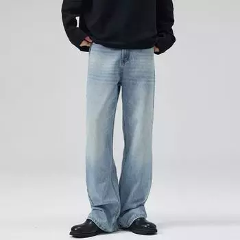 Spring and Summer Ox King Series Retro Straight Loose Micro-flare Jeans Men s Trousers S