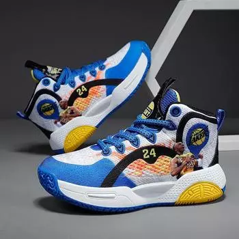 Spring and summer popular middle and older children s basketball shoes Mamba commemorative boys casual sports shoes breathable children s shoes 31 сапфировый