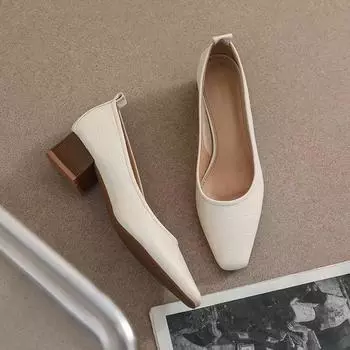 Spring and summer professional high heels women s work low heel pointed single shoes black 2025 new sexy French versatile 35