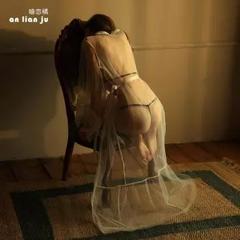 Весенне-летнее сексуальное сетчатое кимоно, трехточечный костюм для соблазнения чистым желанием большого размера S