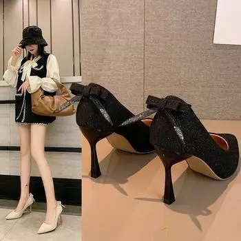 Spring and Summer Temperament Stiletto Heels Female Super High Heels Sexy Pure Elegant Wedding Shoes 35 бежевый