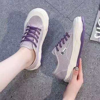 Spring and summer thick-soled women s board shoes mesh surface breathable and comfortable leisure sports trend women s shoes low-top versatile wh 35 хаки