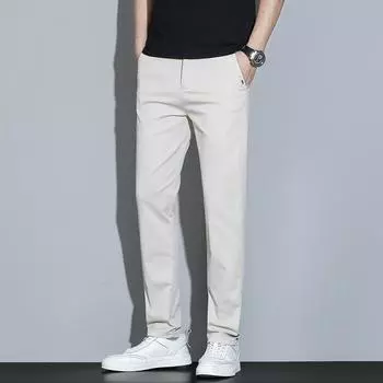Spring and Summer Thin Men s Trousers Slim Straight-leg Casual Pants Solid Color Simple Slim Pants Men 28