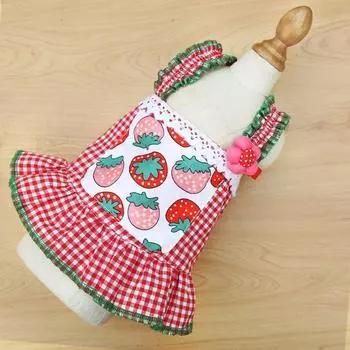 Spring and summer thin pet clothes cat skirt cat suspender dog skirt dog clothing supplies XS bust 30 back length 20cm