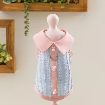 Spring and Summer Thin Puppy Dog Clothing Small and Medium Dog Knitted Vest Teddy Cat Pet Bigbear Puppy Clothing XS (recommended weight 1-1.5kg)