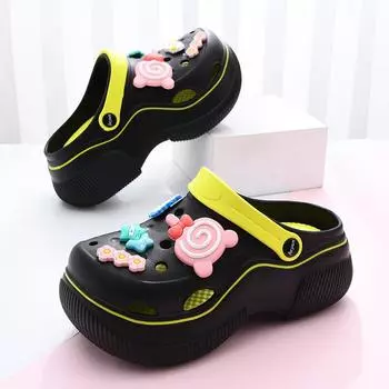 Spring and summer women s hole shoes non-slip round head wear-resistant fashion solid color leisure outdoor beach 35-36