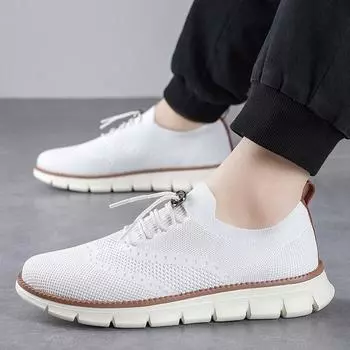Spring Autumn 2024 Trendy Men s Breathable Mesh Casual Shoes Lightweight Soft Sole Sports Running Shoes Men s Vulcanize Shoes 39 темно-синий