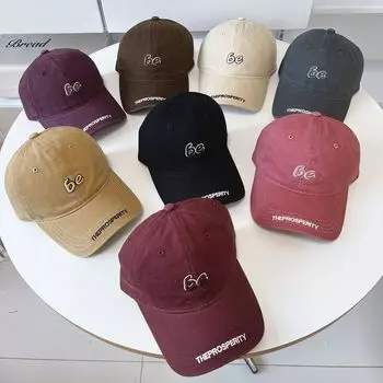 Spring, Autumn and Summer Fashion New Embroidered Hat Student Work Soft Top Baseball Cap Peaked Cap Sunscreen Sun Hat M56-58cm чёрный