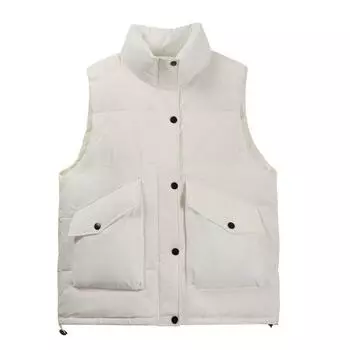 Spring, autumn and winter light down jacket vest women s short white duck down loose fashion vest jacket tide one size fits all белый