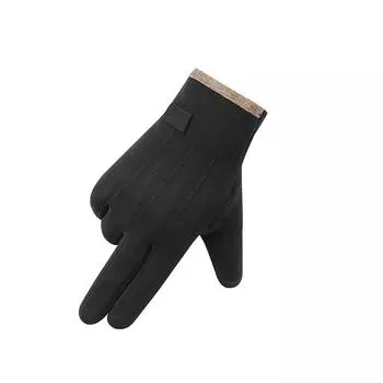 Spring Autumn and Winter New Men s Rabbit Hair Warm Driving Cycling Touch Screen Plus Velvet Padded Windproof Outdoor Cold Gloves. average size