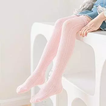 Spring Autumn Baby Children Girl Cute Socks Black White Color Mesh Breathable School Uniform Sock Knee High Long Kids Socks 1-3 years old