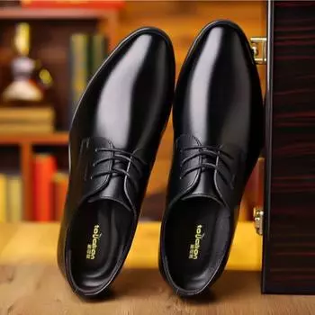 Spring Autumn Black Social Shoe Male Pointed Toe Men s Formal Shoes Leather Casual Footwear 2024 Style New Elegant and Classic 38