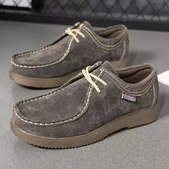 Spring Autumn British Style Men Leather Casual Shoes Europe America Hot Sale Fashion 38 коричневый