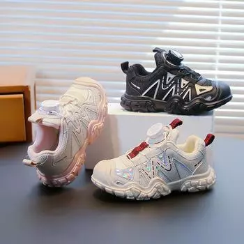 Spring Autumn Children s Sneakers New Versatile Sports Shoes for Girls Fashion Causal Kids Boys Non-slip School Running Sneakers 27 чёрный