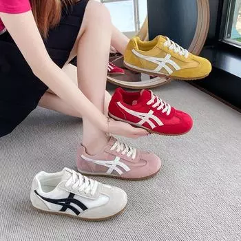 Spring/autumn Fashion Women s Vulcanized Shoes New Light Mouth Hollow Color Block Casual Comfortable Outdoor Women s Shoes 35 розовый