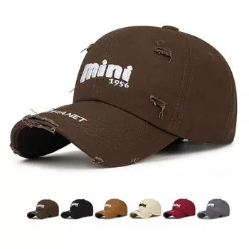 Бейсболка весна осень с отверстиями и вышитыми буквами, солнцезащитная кепка для мужчин и женщин кофейный