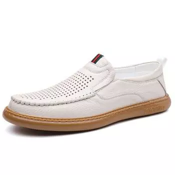 Spring Autumn Hot Selling Men s Leather Casual Shoes Massage Sole Loafers Breathable Comfortable Park Walking Shoes for Men‘s 38