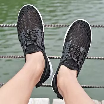 Spring Autumn Male Comfortable Shoe 2024 Hot Sale Mens Slip on Shoes Breathable Classic Men Casual Shoes Mens All-match Sneakers 38 чёрный