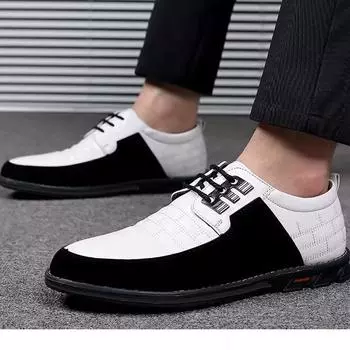 Весенне-осенняя мужская повседневная обувь из искусственной кожи, модные кроссовки, удобная прогулочная обувь на шнуровке, мужская обувь 38 синий