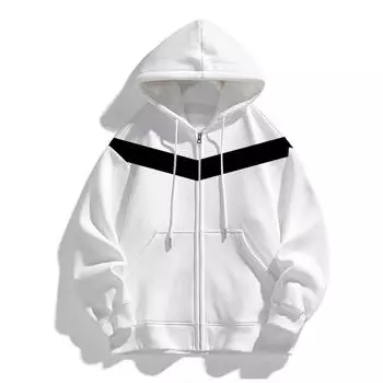 Spring Autumn Men Clothes Fashion Stripe 3D Digital Print Hoodies Men Sport Casual Zipper Hooded Coat M