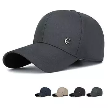 Spring Autumn Men s Business Baseball Cap Middle-aged and Elderly Outdoor Travel Cap серый