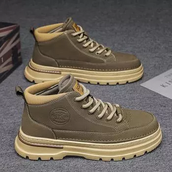 Spring Autumn Men s Retro Low-top Sport Boots Trend Casual Boots Comfortable Breathable Simple Wind Men s Boots Fashion City 39 чёрный