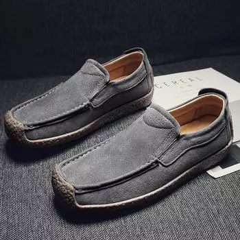 Spring Autumn Mens Casual Shoes Classic Versatile Mens Loafers Moccasins Breathable Slip on Shoes Male Comfy Soft Driving Shoes 38 чёрный