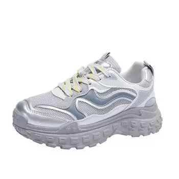 Spring Autumn New Platform Shoes for Women Fashion White Breathable Mesh Casual Sneakers Woman White Increase Tenis De Mujer 35