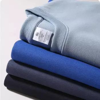 Весна Осень Новый Простой Стиль Твердый Мужской Круглый Вырез Толстовка Женский Повседневный Свободный Базовый Пуловер Harajuku Хип-Хоп Уличная Одежда Топ 3XL чёрный