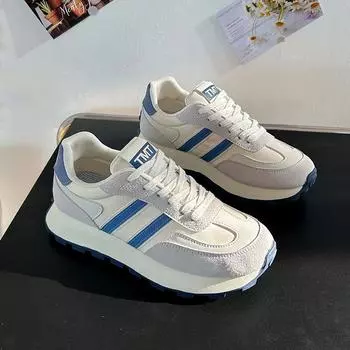 Spring autumn new women running sports shoes all wear heightening platform leisure sneakers shoes C1271 35 синий