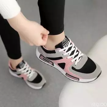 Spring Autumn New Women Sneakers Fashion versatile shoes Breathable non slip running footwear Casual comfort ladies flat Zapatos 35 чёрный