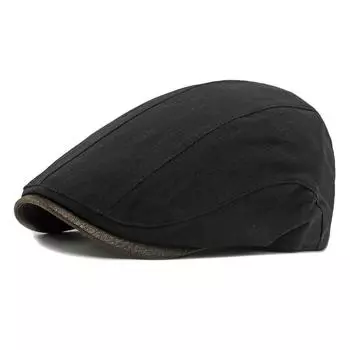 Spring Autumn Peaked Cap Men Beret British Vintage Forward Cap чёрный