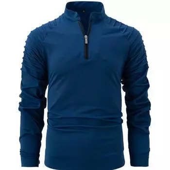 Spring Autumn Slim Fit Men s Polo Shirt Long Sleeve Solid Color Sports Polos XL оранжевый