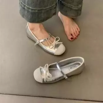 Spring Autumn Slip on Women Ballet Flat Shoes Fashion Shallow Butterfly-knot Ladies Comfort Soft Sole Mary Jane Shoes 35-40 35