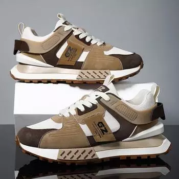 Spring/Autumn Thick soled Height Increasing Youth Sports Shoes 2024 Men s Fashion Breathable Lightweight Casual Running Shoes 39 чёрный