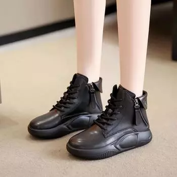 Spring Autumn Thin Boots Fashion Thick Sole Women Shoes Novelty Side Zippers Modern Boot Breathable 2024 Solid Color Ladies Shoe 35 бежевый