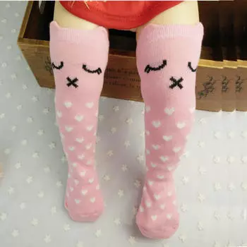 Spring Autumn Winter Cute Cartoon Baby Knee High Socks for Boy Girl Soft Cotton Solid Color Stockings Newborn Toddler Long Socks 0 to 1 Year