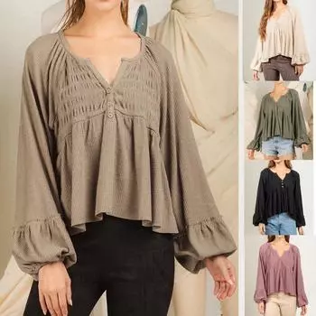 Spring Autumn Women s Fashion Folded Pit Strip Knitted Bottom Shirt Top S