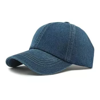 Spring Autumn Women s Sunscreen Hat Ponytail Panama Cap Denim Baseball Cap темно-синий