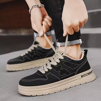 Spring board shoes men s casual trendy shoes four seasons fashionable and simple low-top wear-resistant flat-soled sports shoes men s trendy shoes 39