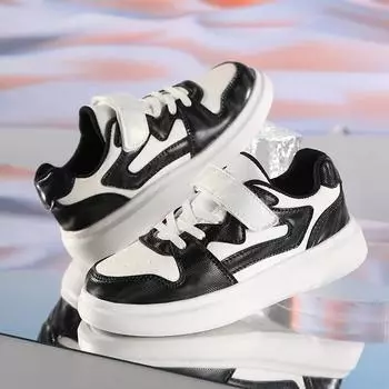 Spring Children s Casual Running Shoes Boys and Girls Fashion Lightweight Outdoor Sports Shoes Spring and Autumn New Models 31 черный белый