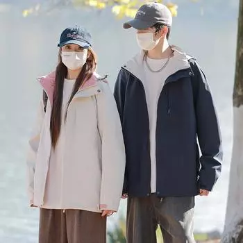 Spring Clothes Couple Jacket Men s Removable Hat Outdoor Mountaineering Suit Thin Windproof Women s Jacket Tide M